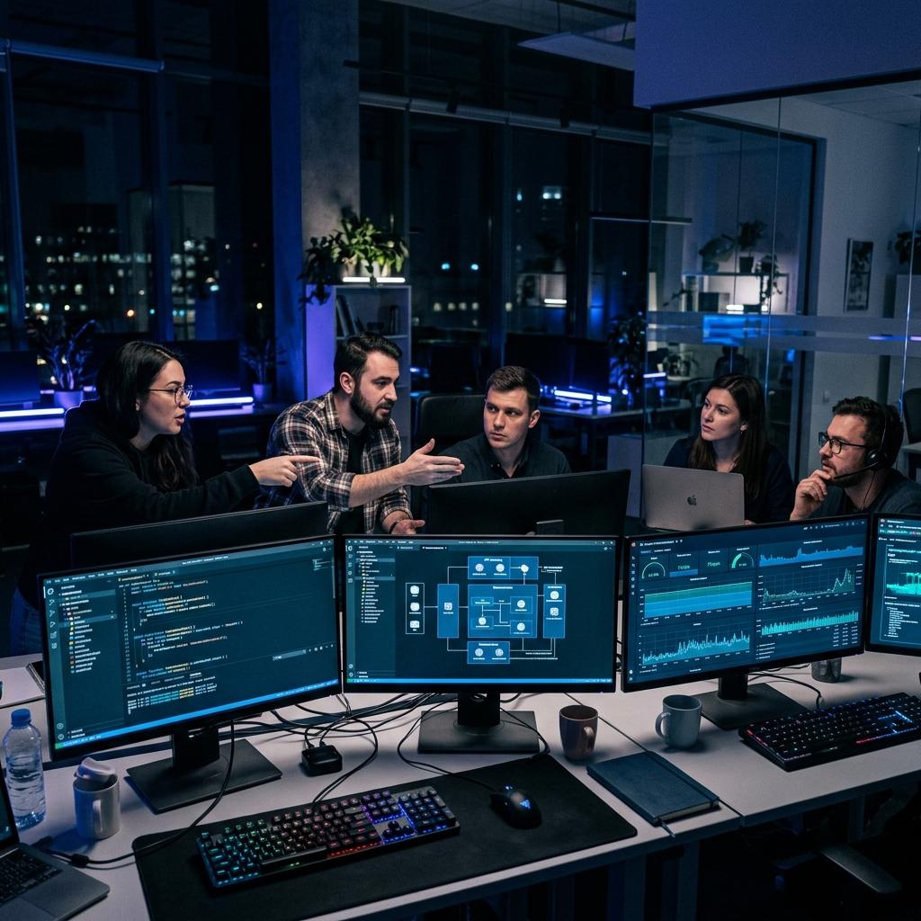 Appsotech team collaborating on software projects